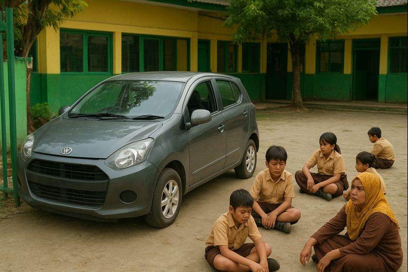 Sebuah mobil MBG tabrak siswa yang sedang mengikuti kegiatan literasi membaca, mengakibatkan 20 korban luka-luka.(ilustrasi AI)