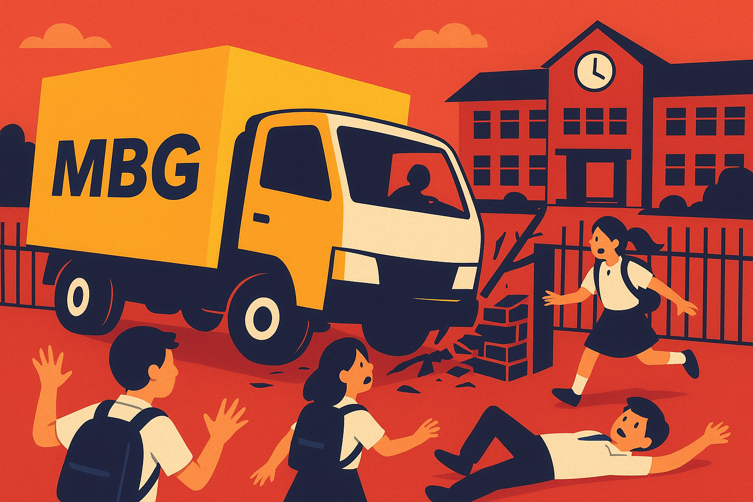 Kapolda Metro Jaya Turun Tangan Usai Mobil MBG Tabrak Siswa di Cilincing.(ilustrasi AI)