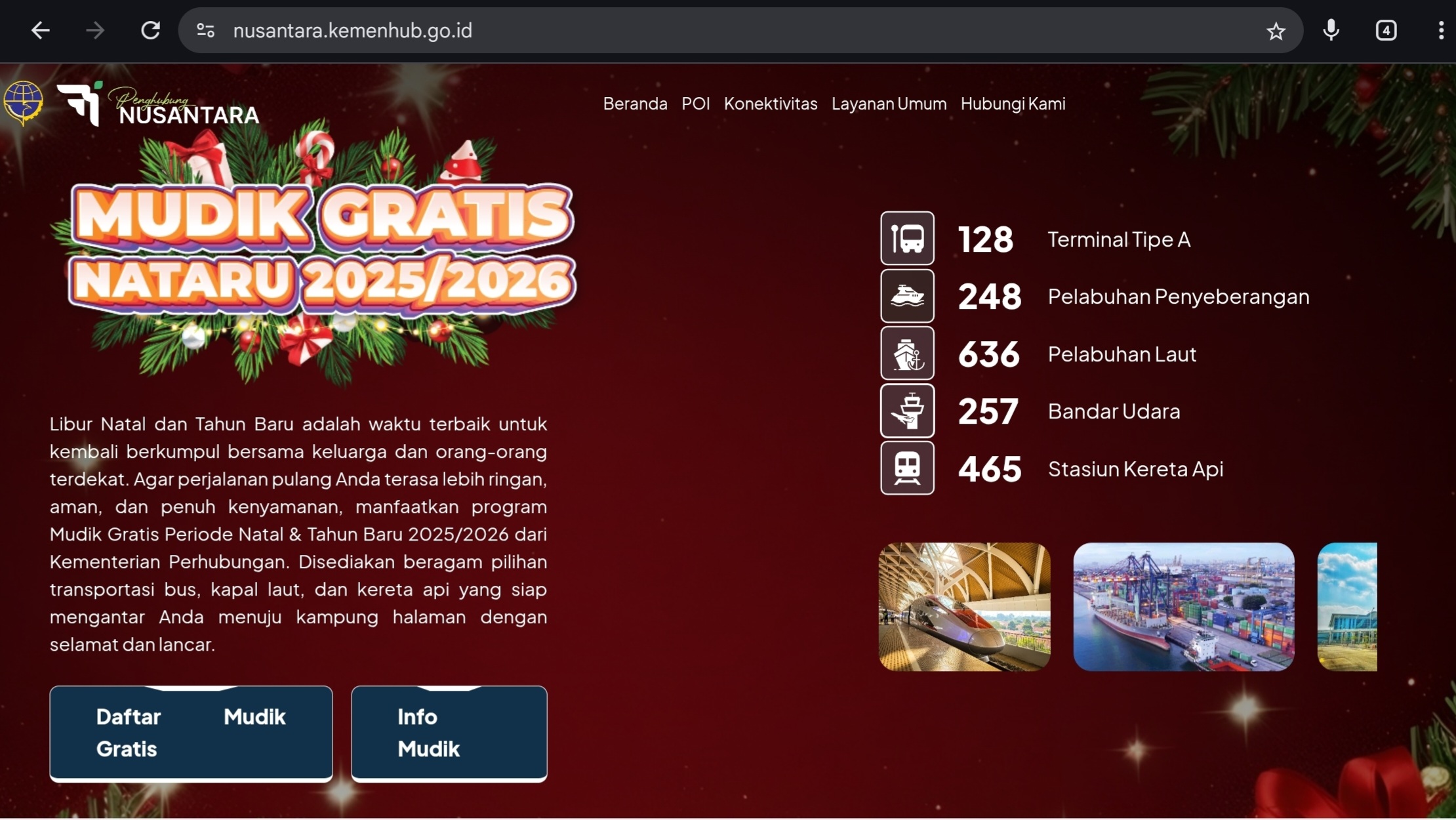 Kemenhub kembali menggelar mudik gratis di libur Nataru tahun ini.