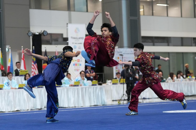 Timnas Wushu beraksi di SEA Games 2025 Thailand. (KEMENPORA)