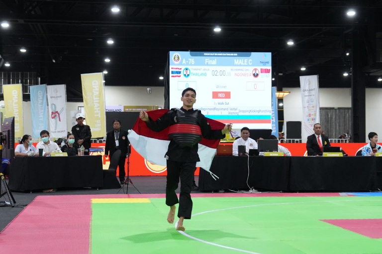 Pencak silat sukses memenuhi target 4 emas pada SEA Games 2025. (KEMENPORA)