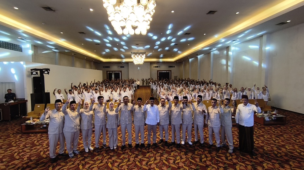 Suasana agenda Sosialisasi Pendidikan Politik DPC Partai Gerindra Tulungagung di Lojikka Hotel pada Minggu (28/12) pagi.
