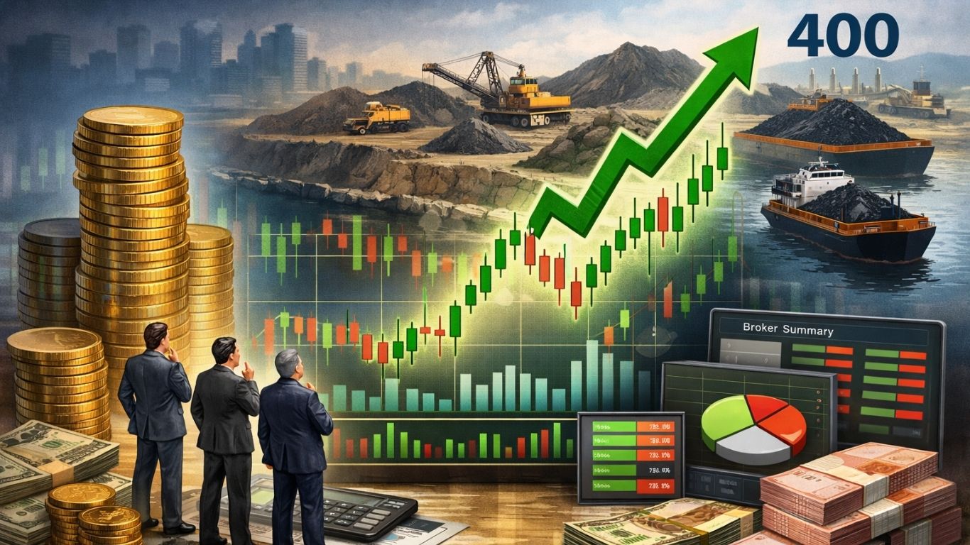 Saham BUMI mencatat lonjakan harga signifikan dalam beberapa hari terakhir.(ilustrasi AI)