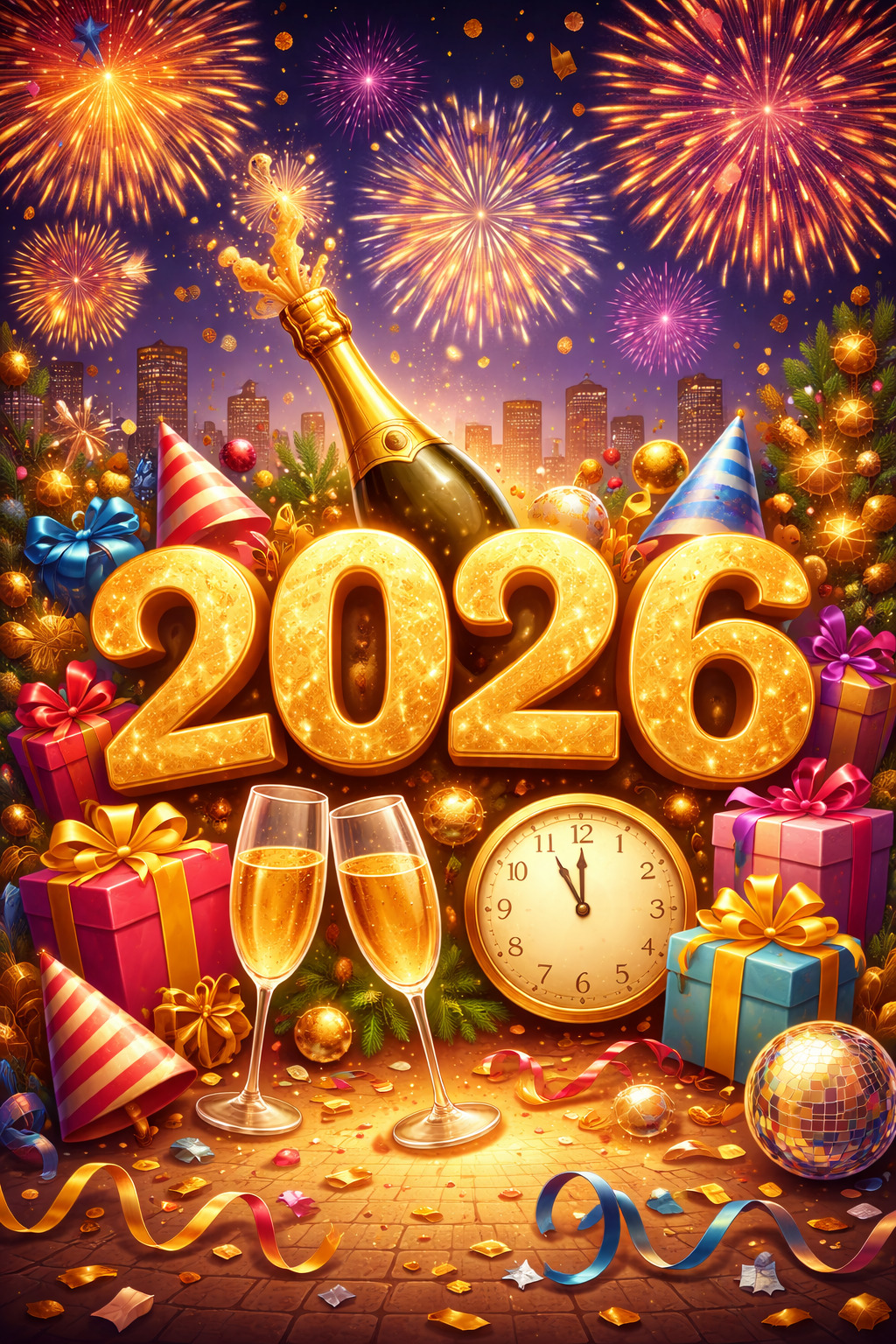 Berikut rekomendasi Happy New Year 2026 wishes yang bisa digunakan untuk berbagai kebutuhan.(ilustrasi AI)