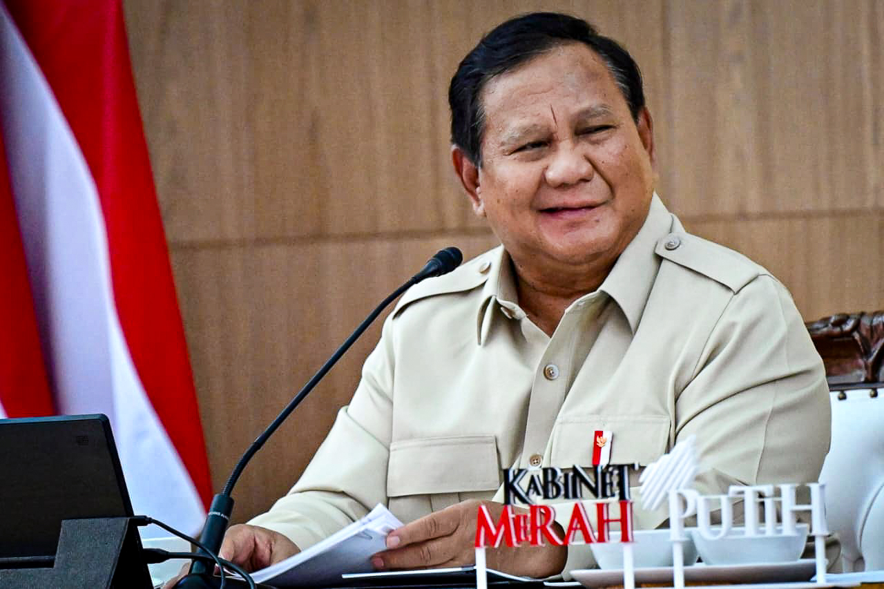Presiden Prabowo saat memberi taklimat kepada seluruh menterinya. (BPMI SETPRES)