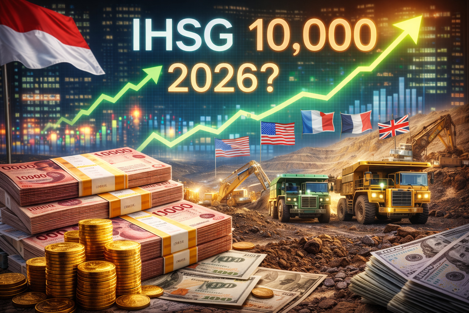 IHSG tembus 10.000 dinilai realistis pada 2026.(ilustrasi AI)