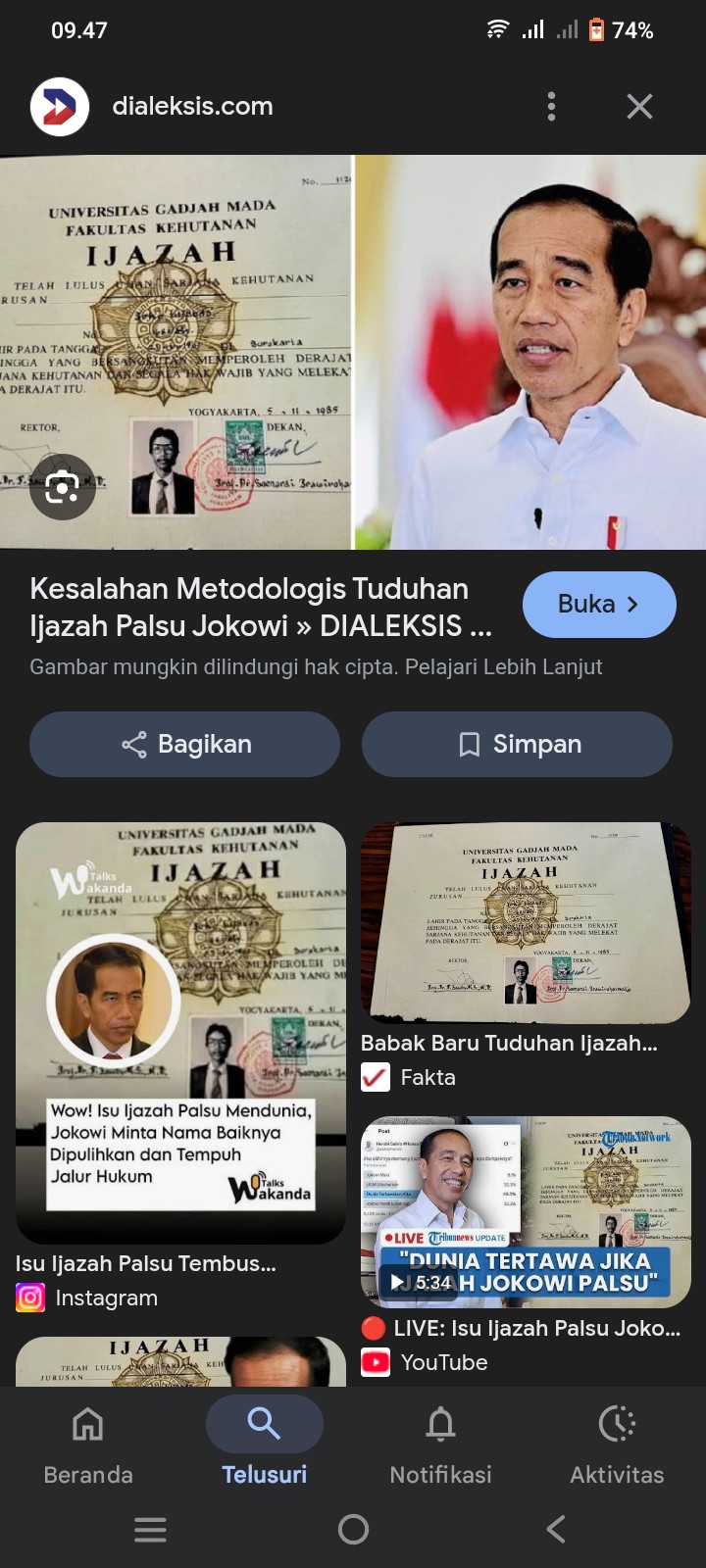 Isu tuduhan ijazah palsu Bapak Jokowi terus memanas dan menjadi perbincangan hangat di berbagai platform!