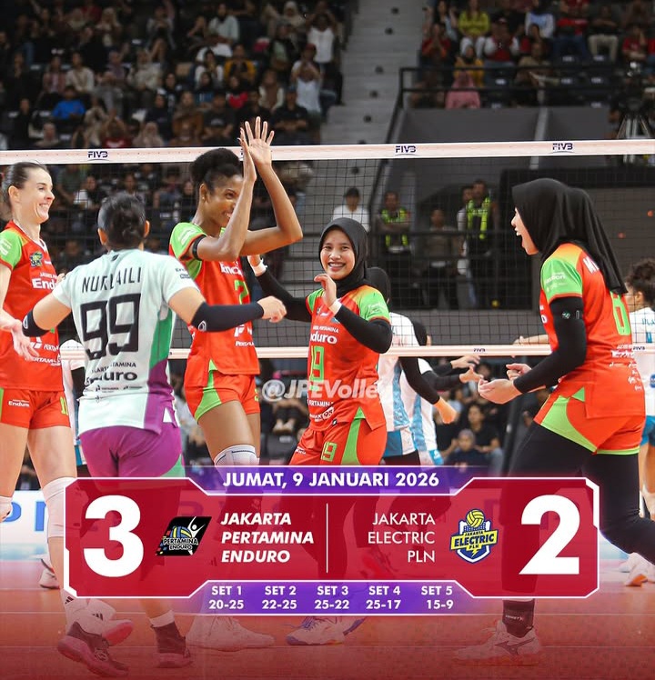 Hasil Proliga 2026 diwarnai comeback dramatis Jakarta Pertamina Enduro.(instagram.com/jpevolley)
