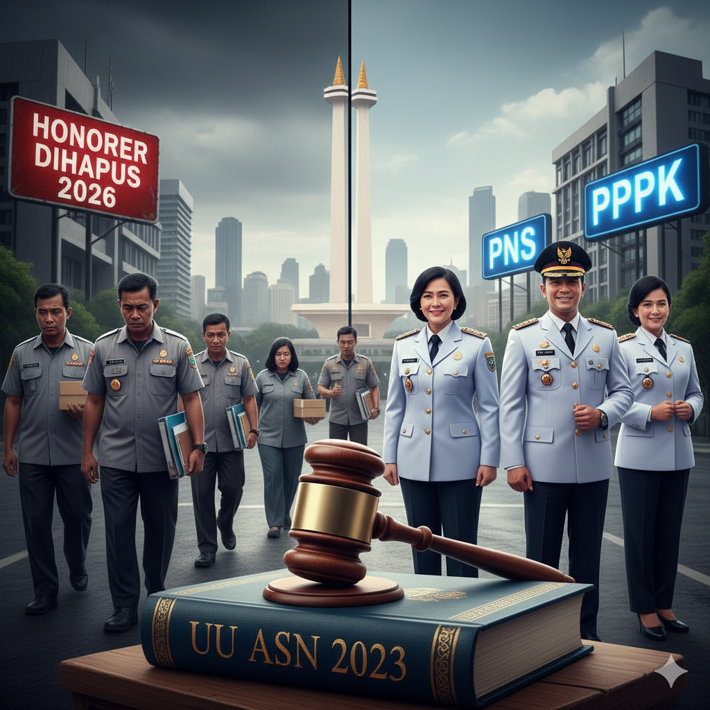 Penghapusan honorer 2026 resmi berlaku. Mulai 1 Januari 2026, hanya PNS dan PPPK yang diakui sesuai UU ASN terbaru.(Ilustrasi)