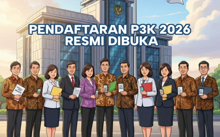 Pendaftaran P3K 2026 resmi dibuka KemenHAM dengan 500 formasi S1 dan D3. Simak jadwal, syarat, dan cara daftarnya di sini.