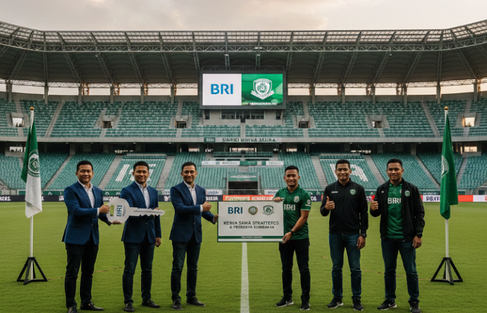 BRI Branch Office Jemursari resmi menjalin kerja sama strategis dengan Persebaya Surabaya di Stadion Gelora Bung Tomo, Sabtu (10/1/2026), untuk mendukung layanan payroll hingga transaksi tiket.