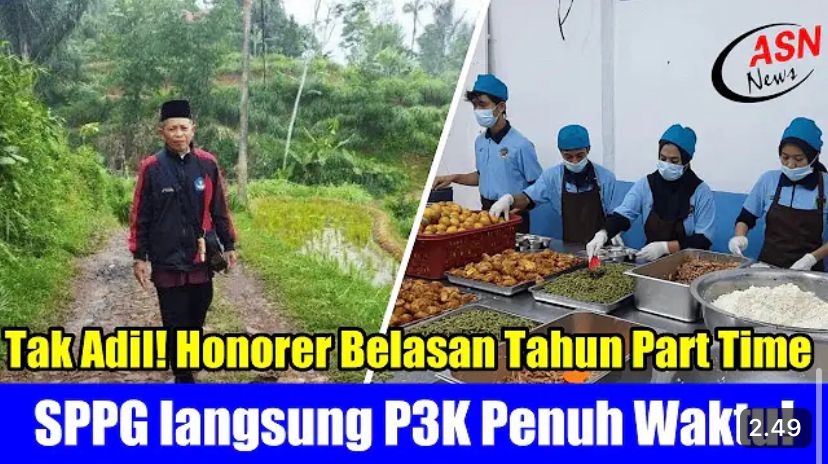 Petugas MBG diangkat P3K penuh waktu, sementara guru honorer belasan tahun hanya paruh waktu. Kebijakan ini dinilai tak adil.