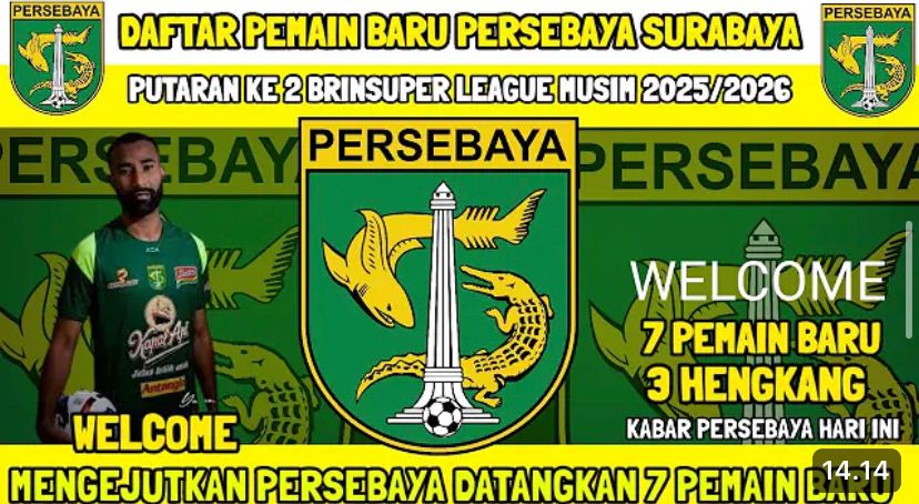 Daftar pemain baru Persebaya Surabaya putaran kedua BRI Super League 2025-2026, transfer Bernardo Tavares bikin heboh Bonek.