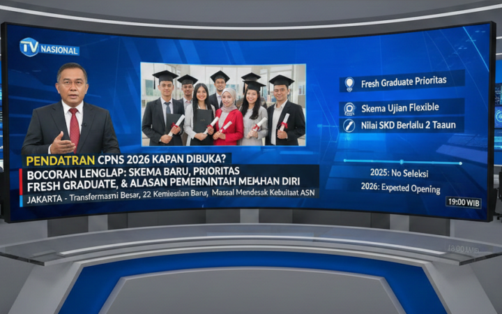Pendaftaran CPNS 2026 belum dibuka. Ini bocoran lengkap skema seleksi baru, fokus fresh graduate, dan alasan pemerintah menunda.