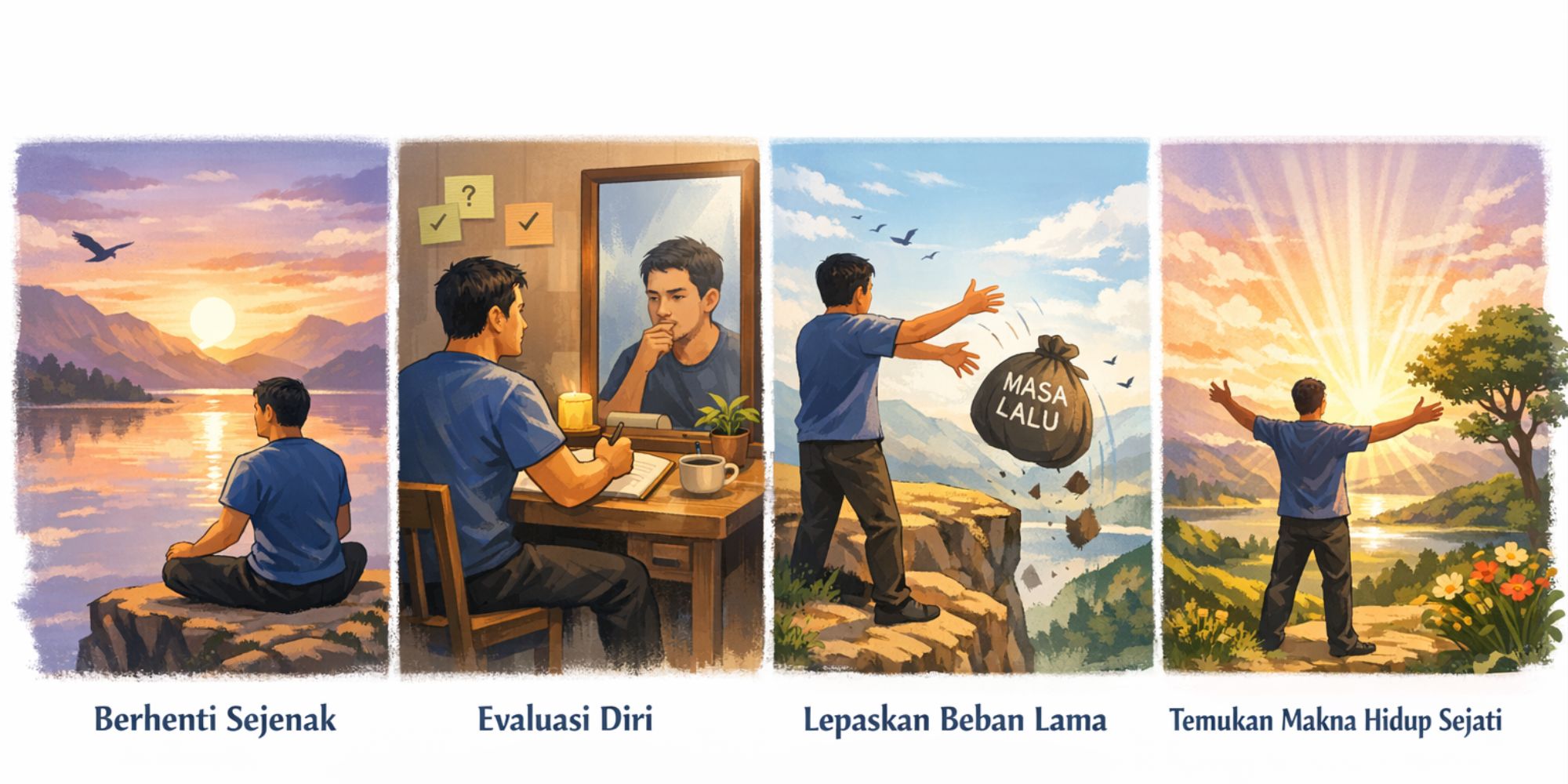 Mereset hidup ala Dr. Fahrudin Faiz: mulai dari berhenti sejenak, evaluasi diri, lepaskan beban lama, dan temukan makna hidup sejati.