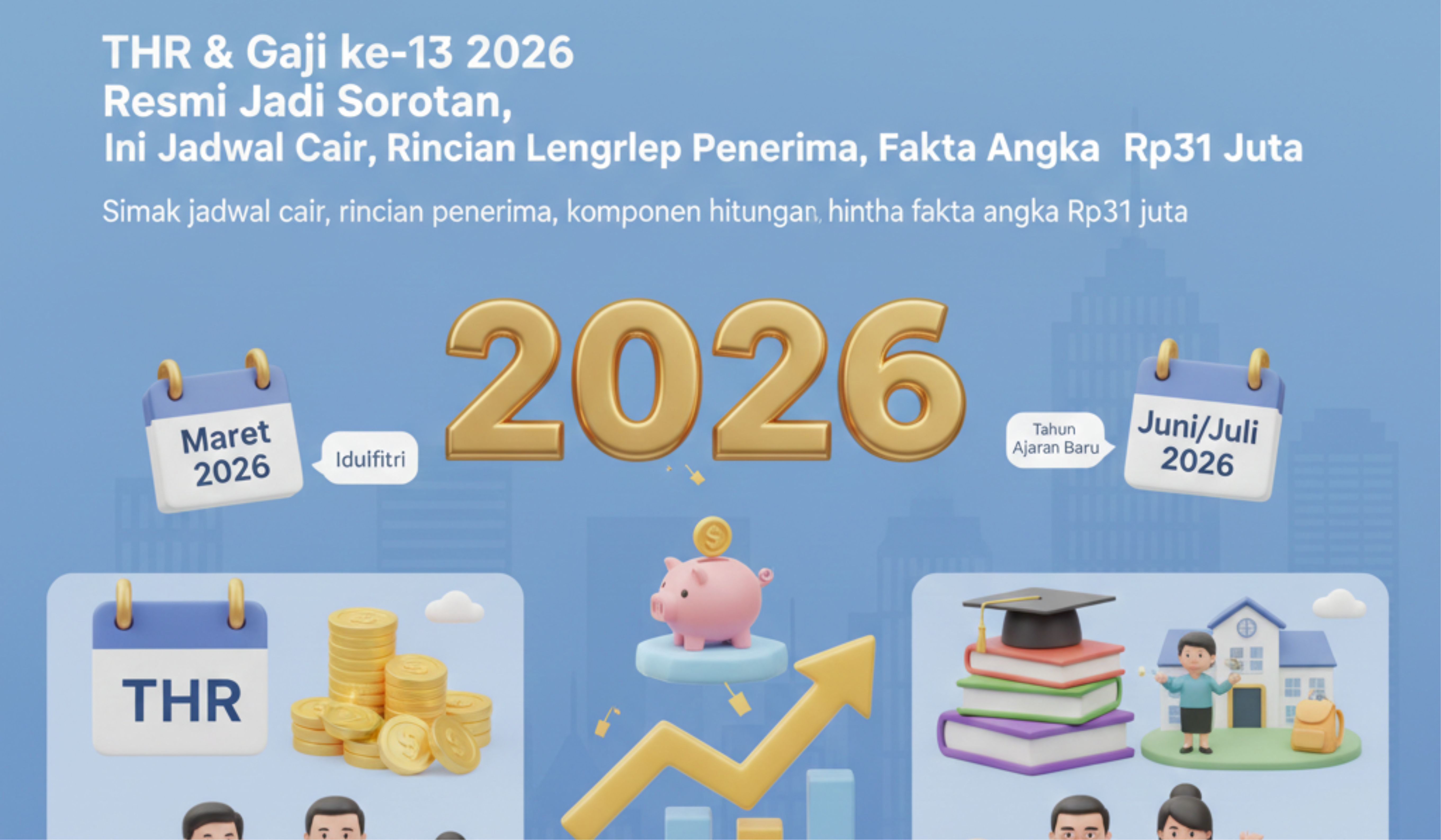 THR & gaji ke-13 2026 jadi sorotan. Simak jadwal cair, rincian penerima, komponen hitungan, hingga fakta angka Rp31 juta.