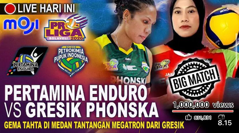Jakarta Pertamina Enduro vs Gresik Petrokimia Proliga 2026 pekan kedua di Medan, duel panas juara bertahan lawan pemuncak klasemen.