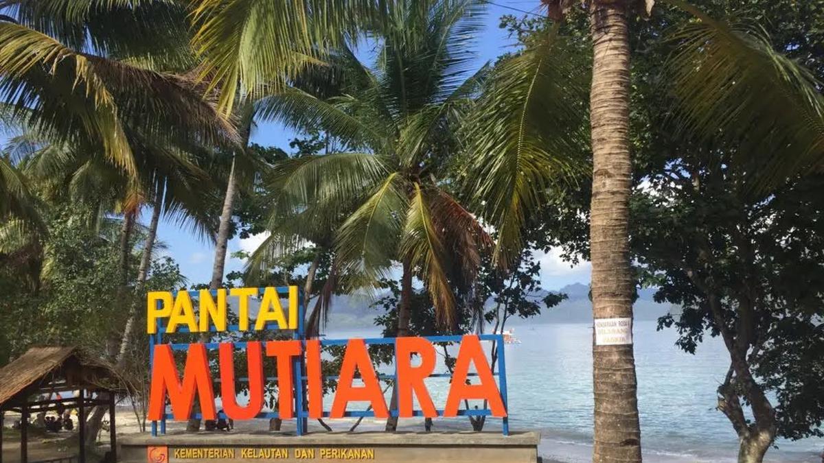 Keindahan Pantai Mutiara Trenggalek dengan pasir putih dan laut jernih di pesisir selatan Jawa Timur.