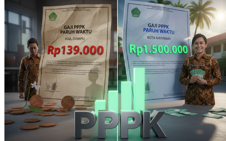 Gaji P3K paruh waktu jadi sorotan, ada yang hanya Rp139 ribu di Dompu, sementara daerah lain sudah Rp1,5 juta dari APBD.