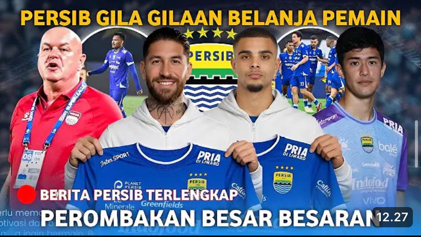 Bursa transfer Persib Bandung memanas: rumor Layvin Kurzawa, mimpi datangkan Sergio Ramos, lepas dua pemain dan target juara Super League 2025&ndash;2026.