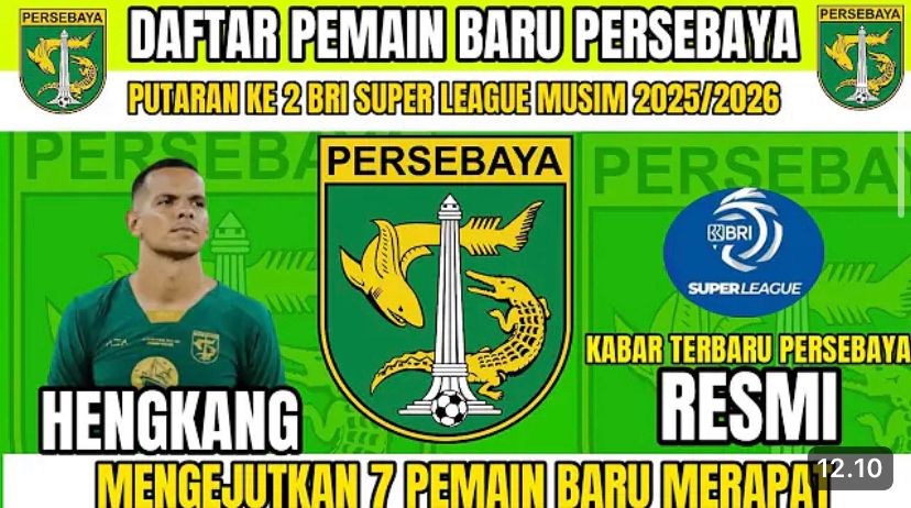 Daftar pemain Persebaya Surabaya putaran kedua BRI Super League 2025-2026, rumor transfer terbaru pemain masuk dan hengkang.