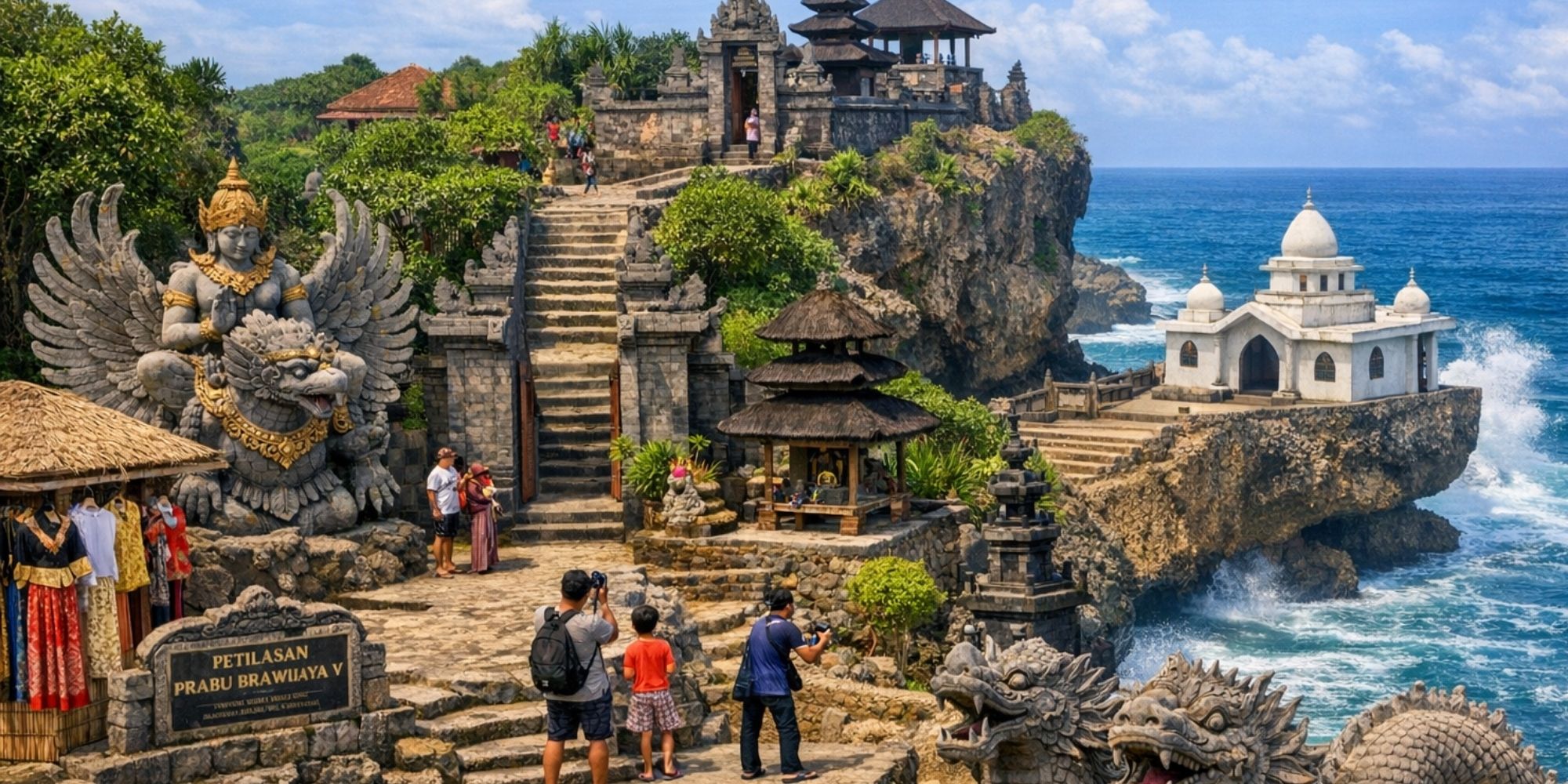 Pantai Ngobaran Gunung Kidul, wisata unik dengan pura, candi kejawen, dan petilasan Prabu Brawijaya V yang sarat nilai sejarah dan spiritual