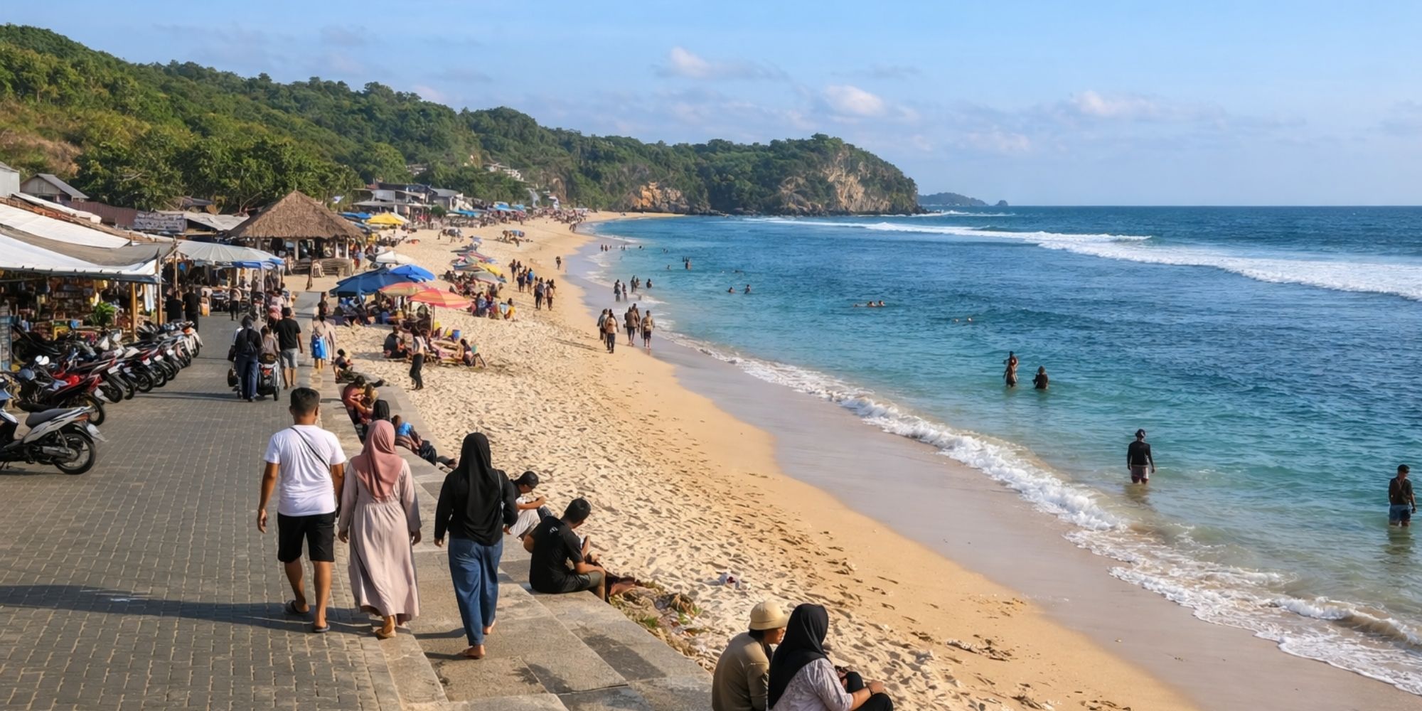 Pantai Sepanjang Gunung Kidul tampil makin terbuka dan viral. Jalan baru mulus, panorama indah, hingga dijuluki Pantai Kuta tempo dulu.