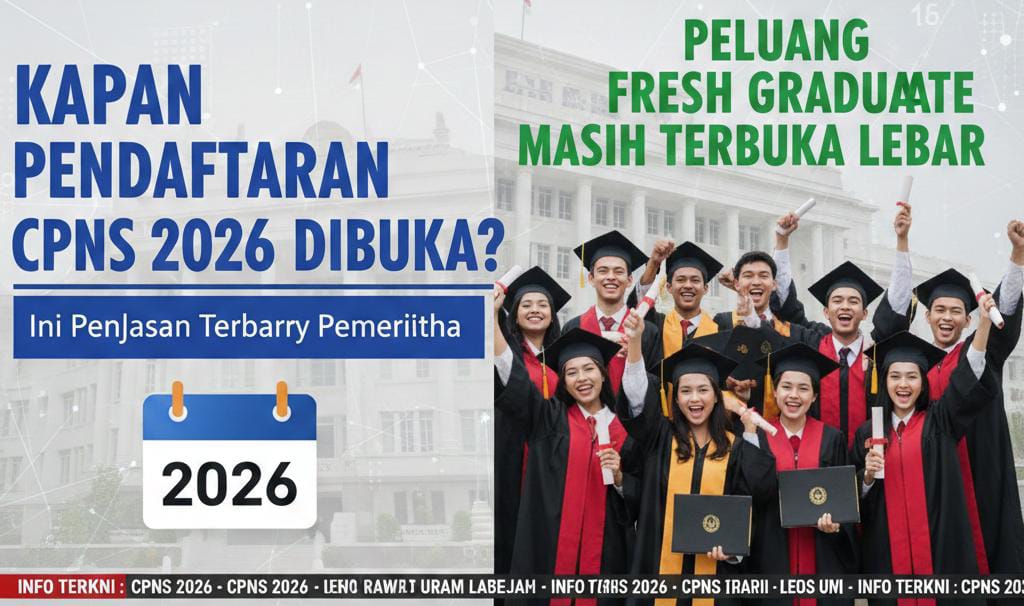 Kapan pendaftaran CPNS 2026 dibuka? Simak penjelasan terbaru pemerintah soal jadwal, peluang fresh graduate, dan syarat daftar CPNS.