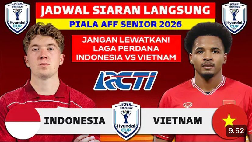 Indonesia vs Vietnam Piala AFF 2026 main 3 Agustus di GBK. Cek jadwal, head to head terbaru, dan skuad Timnas Indonesia lengkap!