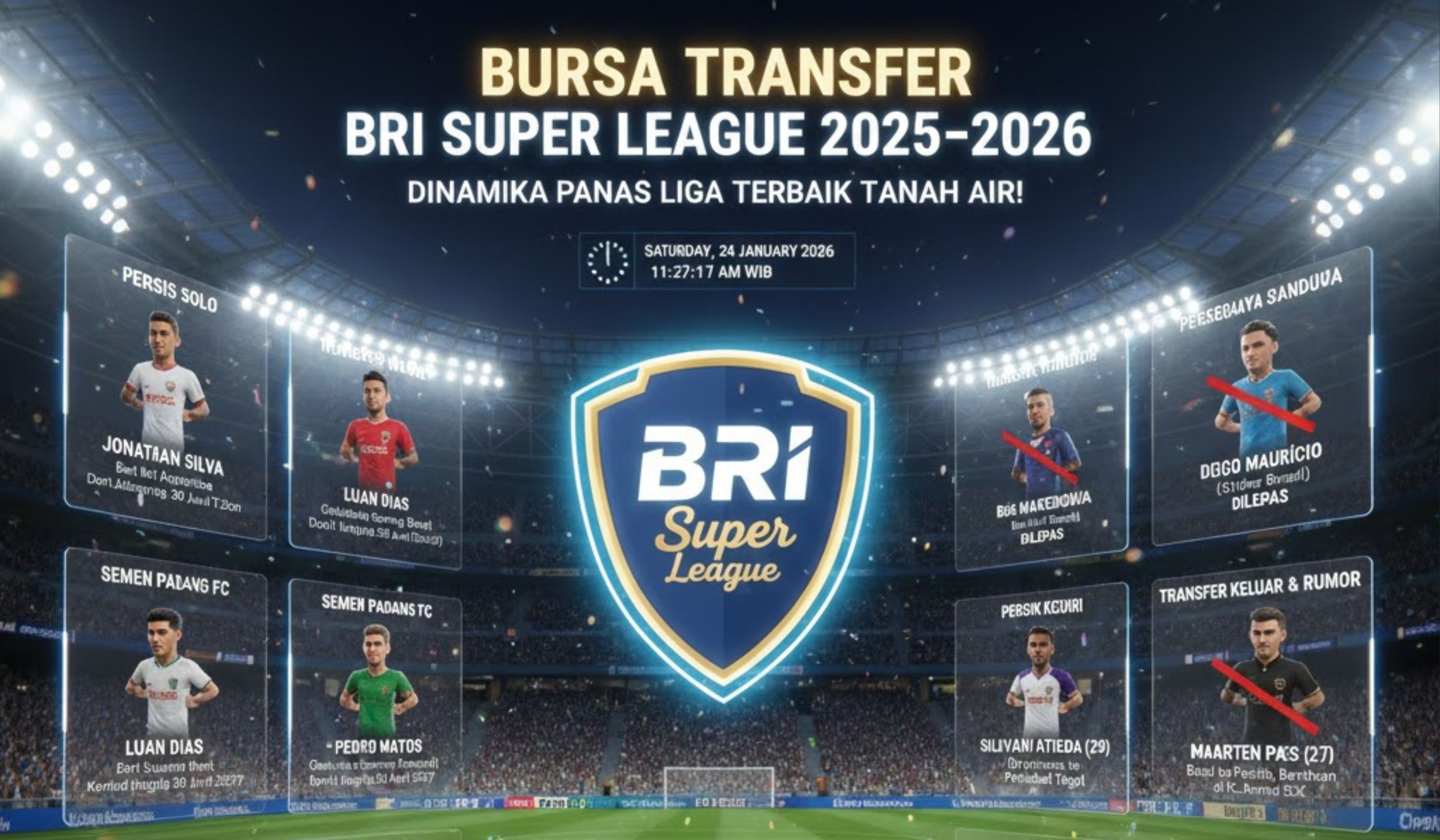 Rekap bursa transfer putaran kedua BRI Super League 2025-2026, Persib, Persebaya, Persis Solo, hingga Semen Padang FC bergerak aktif.