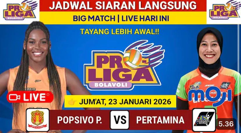 Jadwal Proliga Voli Indonesia 2026 hari ini: Popsivo Polwan vs Pertamina Enduro jam 19.00 WIB, lengkap klasemen & top skor terbaru!