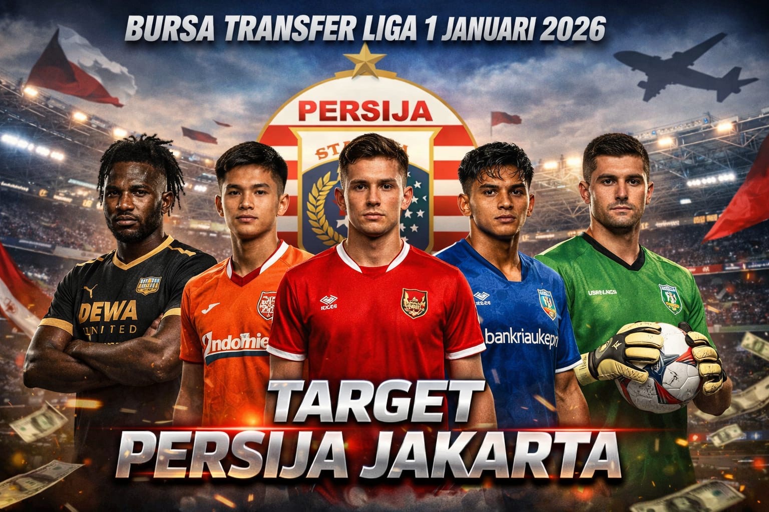 Bursa Transfer Liga 1 Januari 2026 Persija Jakarta memanas. Lima pemain ini masuk radar Macan Kemayoran demi menjaga peluang juara.
