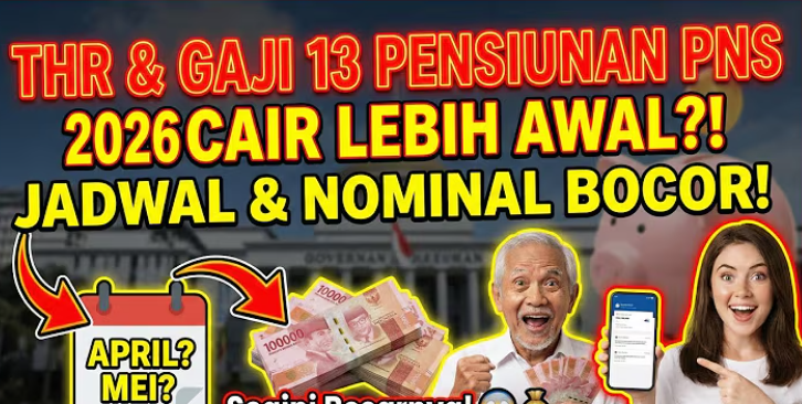 THR dan gaji ke-13 pensiunan PNS 2026 dipastikan cair. Ini jadwal, mekanisme otomatis, dan besaran sesuai golongan.
