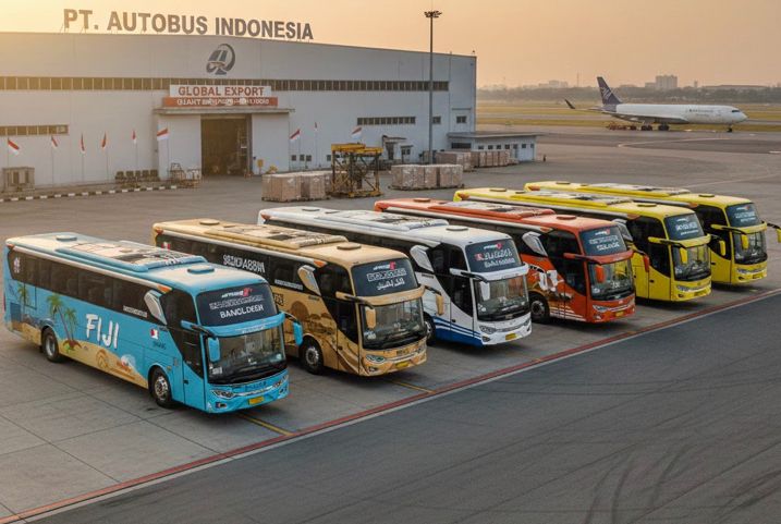 Industri karoseri bus Indonesia mendunia! Ini 6 negara yang pakai bus buatan RI, dari Fiji, Bangladesh, hingga Arab Saudi.