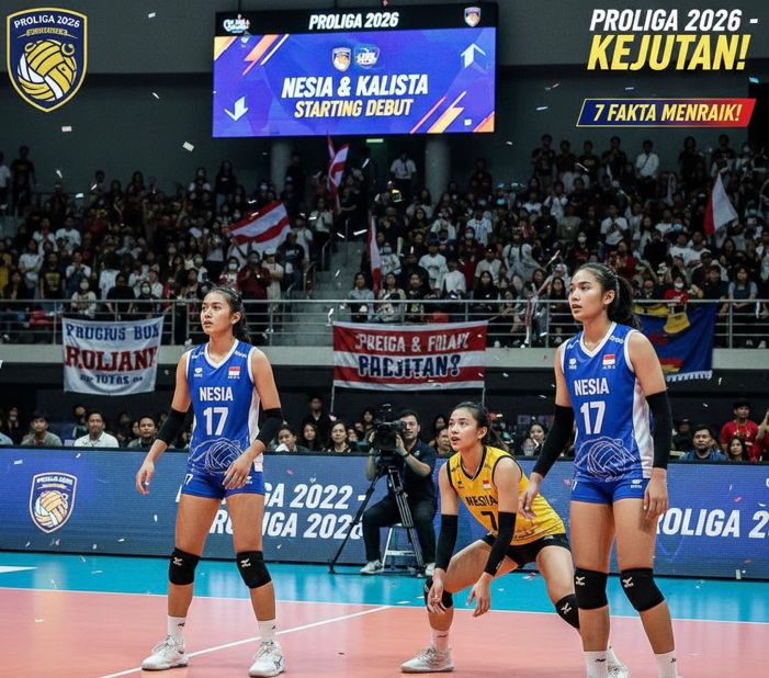 Proliga 2026 penuh kejutan: Nesia & Kalista (17 tahun) jadi starter, Novia Andriani jadi libero. Ini 7 fakta menariknya!
