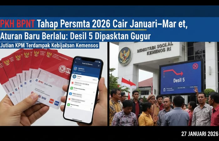 PKH BPNT tahap pertama 2026 resmi berlaku. Aturan baru bikin desil 5 gugur. Simak kriteria, dampak, dan prediksi pencairannya.