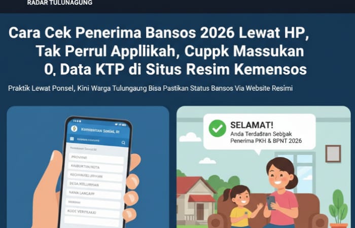 Cara cek penerima bansos 2026 lewat HP tanpa aplikasi. Cukup masukkan data KTP di situs resmi Kemensos, mudah dan cepat.