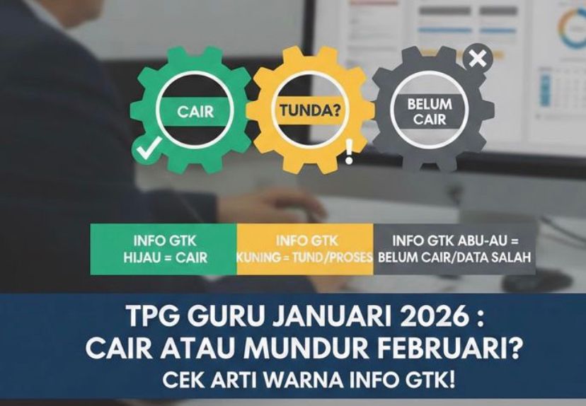 TPG guru Januari 2026 cair atau mundur Februari? Cek arti warna info GTK hijau-kuning-abu-abu agar tidak salah paham!