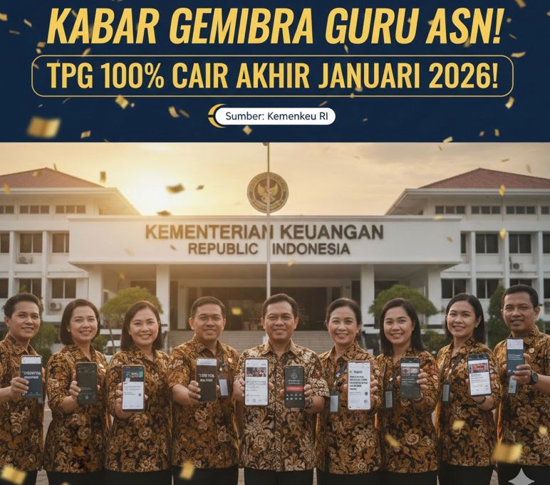 TPG 100% segera cair! Kemenkeu beri sinyal THR TPG 100% dan gaji ke-13 guru ASN berpotensi dibayar akhir Januari 2026.