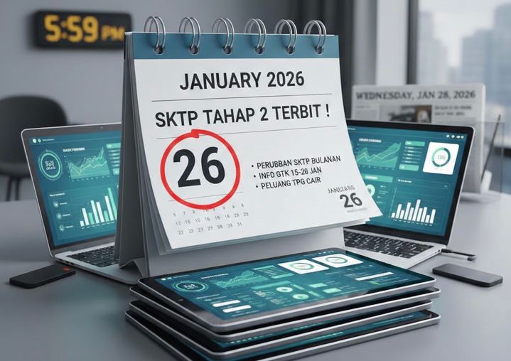 SKTP tahap 2 26 Januari 2026 terbit! Cek perubahan SKTP bulanan, jadwal Info GTK 15&ndash;20, dan peluang TPG cair.