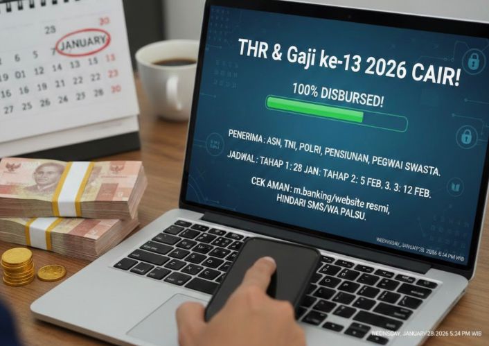 THR dan gaji ke-13 2026 resmi cair! Simak siapa penerima, jadwal bertahap, dan cara aman cek hak tanpa tertipu modus palsu.