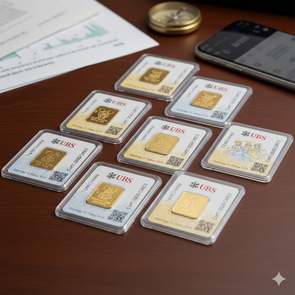 Emas UBS hadir dengan variasi ukuran kecil dan desain unik, menarik bagi investor pemula dan kolektor emas.