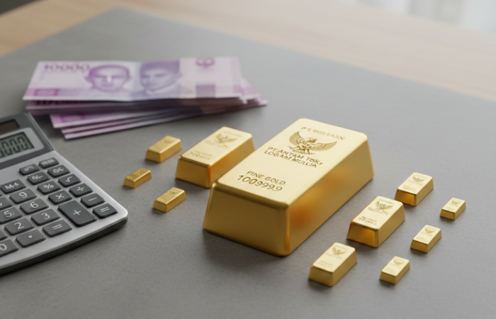Emas batangan Antam. Harga emas Antam hari ini Jumat 30 Januari 2026 tercatat Rp3.168.000 per gram berdasarkan data resmi Logam Mulia PT Antam.