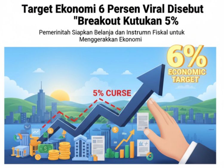 Target ekonomi 6 persen viral disebut &ldquo;breakout kutukan 5%&rdquo;. Pemerintah siapkan belanja dan instrumen fiskal untuk menggerakkan ekonomi.