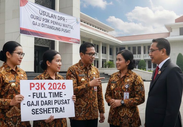 Guru honorer P3K 2026 diusulkan DPR diangkat penuh waktu, gaji dari pusat, agar status dan kesejahteraan guru terjamin.