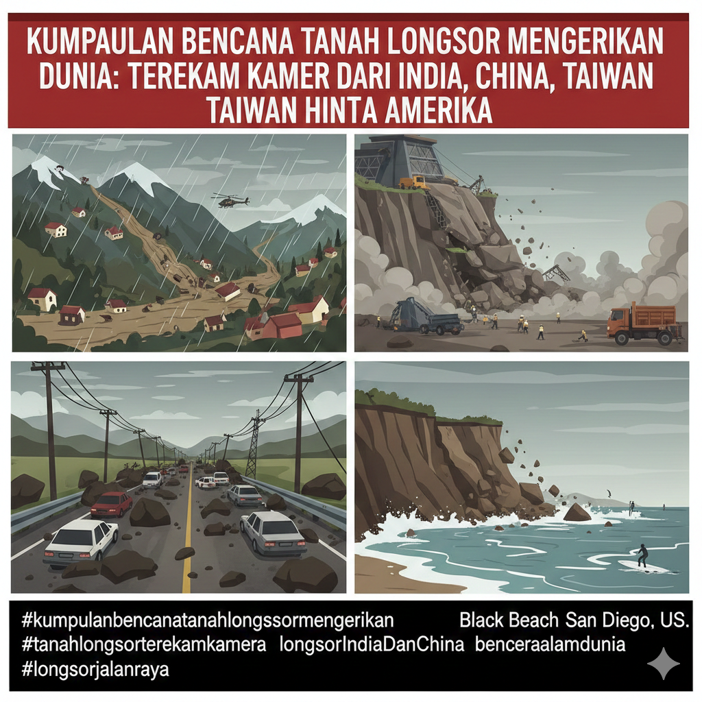 Kumpulan bencana tanah longsor mengerikan dunia yang terekam kamera, dari India, China, Taiwan hingga Amerika Serikat.