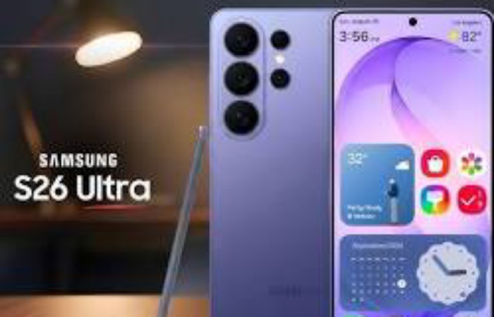 Render bocoran Samsung Galaxy S26 Ultra dengan warna unggulan cobalt violet yang disebut akan menjadi hero color saat peluncuran resmi 25 Februari.
