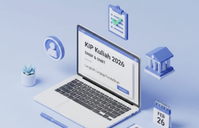 Cara daftar KIP Kuliah 2026 untuk SNBP dan SNBT lengkap dari buat akun hingga cetak kartu peserta, simak panduannya di sini.