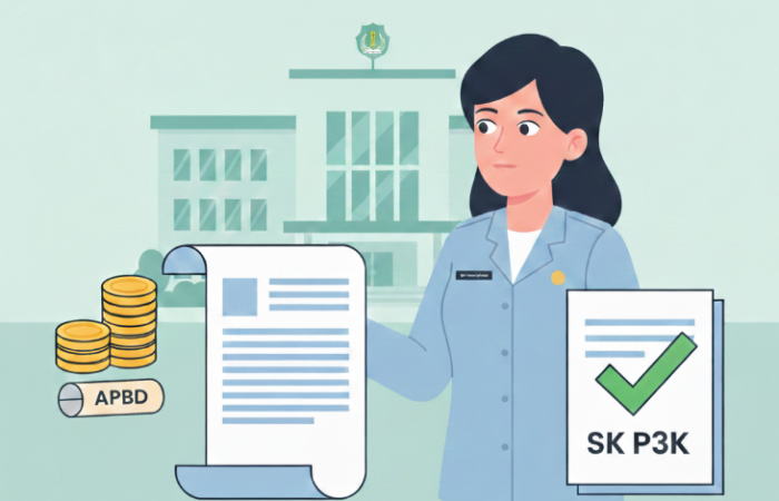 Gaji P3K paruh waktu bersumber dari APBD dan punya kode anggaran resmi. Namun tanpa SK P3K paruh waktu, gaji dipastikan tidak cair.