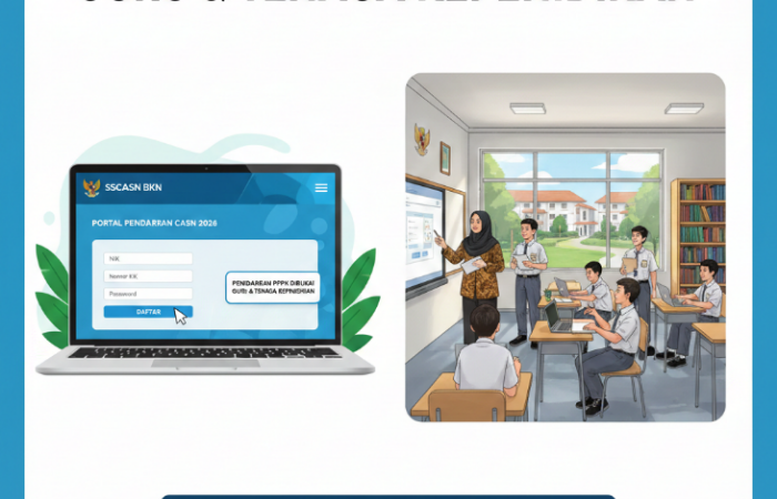 Pemerintah resmi membuka rekrutmen PPPK 2026 untuk guru dan tenaga kependidikan SMA Unggul Garuda Baru. Pendaftaran dibuka hingga 16 Februari 2026 melalui portal SSCASN.